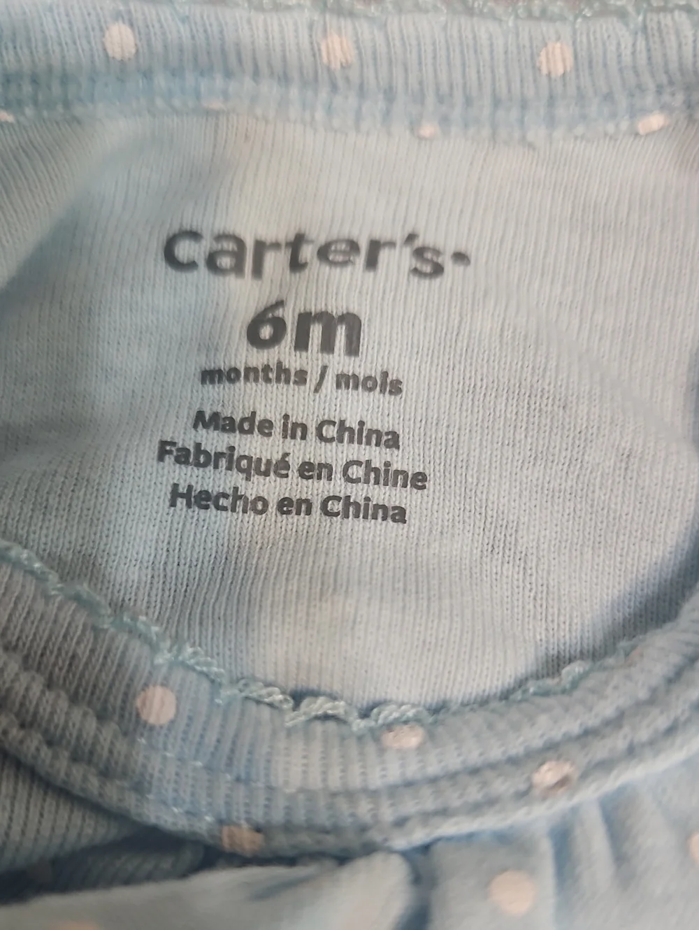 Carter's Pale Blue Polka Dot Long-Sleeve Bodysuit